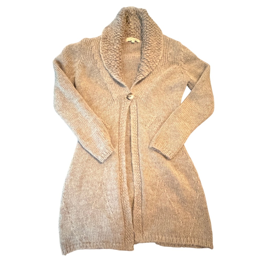 LINEAMAGLIA Mohair Wool Blend Long Shawl Collar Cardigan Sweater Medium